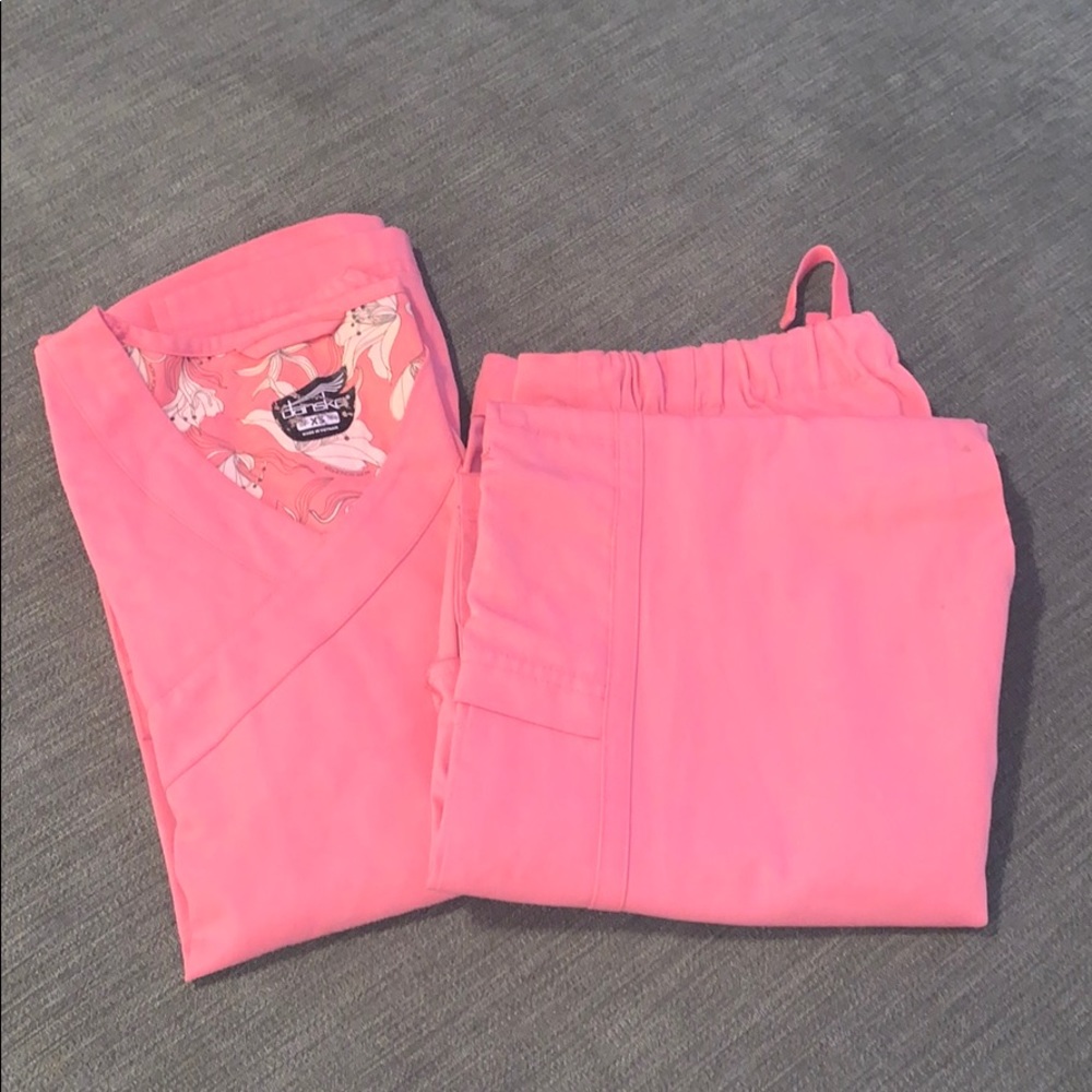 Pink Top and Bottom Scrub